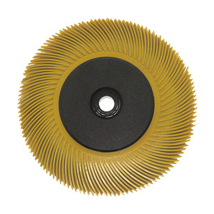 Cepillo de disco de cerdas radiales de alta calidad con mango de goma de nailon amarillo, cepillo de aguja giratorio para pulido, resistente al óxido, OEM, para jardinería exterior - Product Image 4