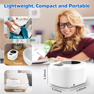Écran numérique lumière UV 45KHZ montre de lavage de fausses dents <span class=keywords><strong>bijoux</strong></span> maquillage <span class=keywords><strong>nettoyage</strong></span> prothèse dentaire carré nettoyeur à <span class=keywords><strong>ultrasons</strong></span> ménage - Product Image 6