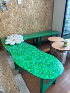 4GoodThings Recycled <b>Plastic</b> Frame Modern Craftsman Water Resistant Durable 2-Seater Outdoor School <b>Bench</b> Eco Friendly Patio - Product Image 2