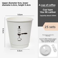 Cangkir Minuman Panas Dinding Ganda Cetak Offset 330ml Sekali Pakai Ramah Lingkungan untuk Kedai Kopi dan Katering, Anti Bocor, Dapat Didaur Ulang