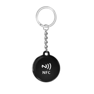 Металлический брелок для ключей nfc эпоксидные метки нажмите на соцсети водонепроницаемые nfc метки соцсети NTAG213 пользовательские nfc метки