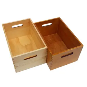 Larger Wooden Storage Crate Brown Wooden Tool Trunk Crate