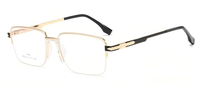 Vente en gros de montures de lunettes optiques pour hommes en acier inoxydable à demi-cerclage, nouveau design tendance
