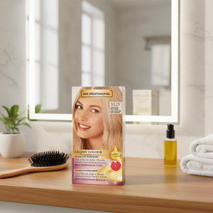 Kit de Tinte Permanente para el Cabello Mix Profesional, Crema Hidratante de Lujo con Brillo, 1023 Rubio Platino con Aceite de Argán y Extracto de Pomelo - Product Image 1