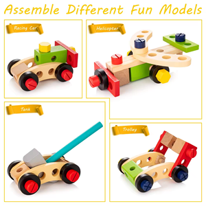 Wooden Toys Assembly Tools Toy Set Children's Cartoon Tool Gift <b>Box</b> - Product Image 5