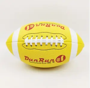 黄色の耐久性のあるきれいな色のアメリカンフットボールマシンステッチラグビーボールトレーニングラグビー