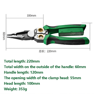 Tang Multifungsi 8in1 untuk Uji Kabel Listrik, Tang Pengupas Kabel, Tang Teknisi Listrik, Tang Pengukur Tegangan Listrik untuk Teknisi Listrik - Product Image 6