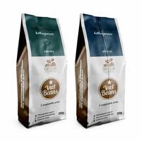 Sachet de café personnalisé imprimé en héliogravure avec valve de dégazage unidirectionnelle et fermeture éclair, pochette verticale bio de 250g, recyclable, vente en gros