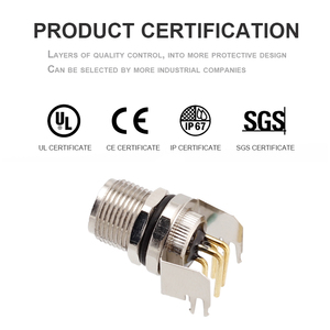 Grounded Type M8 Front Fastened Panel Mount PCB Connectors Vertical Socket Male 3 4 5 6 8 Pins A B D Coding