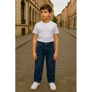 Jean cargo Adrenaline pour garçons, coupe droite, délavage moyen, 5 poches, style décontracté, pantalon pour enfants - Product Image 2