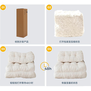 Sofá Plegable Tipo Puff 85x85x40Cm Relleno de Esponja Suave y Cómodo para Adultos - Product Image 4