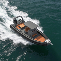 Bateau semi-rigide RIB860 de 8,6 m avec coque en fibre de verre, coque étagée, tube en Hypalon Orca, haute performance, haute vitesse, console centrale