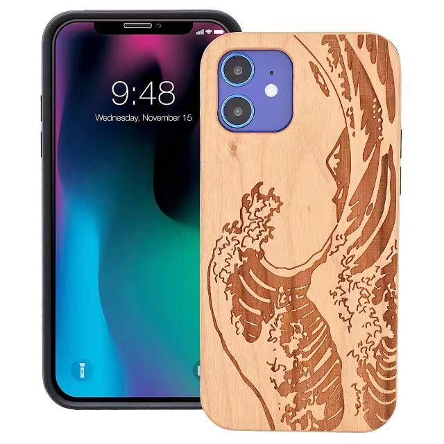 Manufacturers Protective Customized Logo Mobile Cell Case for Wooden Iphone 15 Case Cover Luxury Design