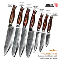 Ensemble de couteaux de cuisine en acier Damas VG 10 à 67 couches, 8 pouces, couteau de chef avec manche en G10 de qualité militaire