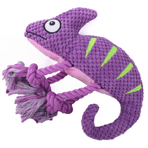 Hot Sale Wholesale Plush <b>Squeaky</b> Stuffed Animal Chameleon Pet Toy Soft Stuffed Pull Interactive Sturdy Pet Soundmaking Dog Toys - Product Image 2