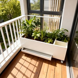 Set di Fioriere in Acciaio per Esterni, Fioriere Mobili a Più Livelli per Balconi e Giardini Domestici - Product Image 2