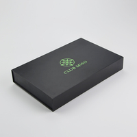 Carte de membre de club avec logo personnalisé, boîte cadeau en carton noir mat de qualité supérieure, fermeture magnétique, gaufrage, emballage rigide recyclable