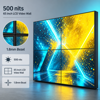 Layar Video Wall IPS LCD 65 Inci 500nits Full HD dengan Bezel 1.8mm, Sambungan Tanpa Celah, Kompatibel dengan CMS Pihak Ketiga untuk Layar Besar