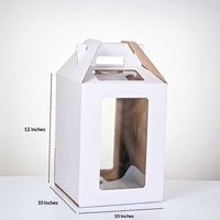 Boîte cadeau créative pour gâteau, en papier couché, portable, à double couche, renforcée, transparente, avec fenêtre, pour présentation