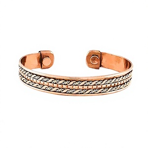 High Quality Vintage Handicrafts Women's Fashion Brass <b>Copper</b> Cuff <b>Bracelet</b> Twisted Wire 2 Color Custom Logo Direct Manufacturer - Product Image 4