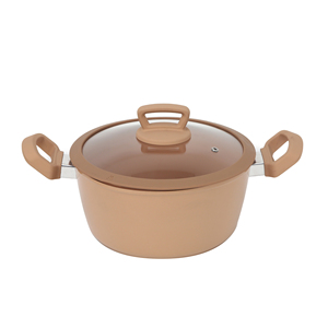 Juego de 7 Piezas de Ollas y <span class=keywords><strong>Sartenes</strong></span> de Aluminio Forjado con Revestimiento Cerámico Color Caramelo Beige, Antiadherentes, Libres de PFOA, Venta al Por Mayor - Product Image 2
