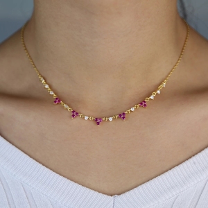 Di modo stunning colorful gioielli In Oro riempito rosso <span class=keywords><strong>blu</strong></span> bianco verde triangolo stazione della cz di fascino della cz della collana nuovo - Product Image 5