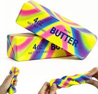 Jouet anti-stress souple en forme de beurre, jouet sensoriel réaliste en forme de bâton, motif cube en PU, jouet à presser doux à remontée lente, pour soulager le stress des enfants de 5 à 7 ans