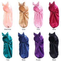 WD-A1244 unisexe grand bonnet en satin avec cravate pour adultes vêtements de nuit pour un usage quotidien pour cheveux bouclés ou tressés Locks Tresse Styles