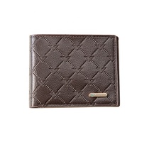 Dompet Mini koin kulit sintetis PU sederhana untuk pria nyaman untuk dibawa dompet pendek Retro 11.5*9*1cm W026