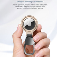 Vente en gros de coques métalliques anti-perte personnalisées avec logo, avec porte-clés magnétique anti-chute pour AirTag d'Apple