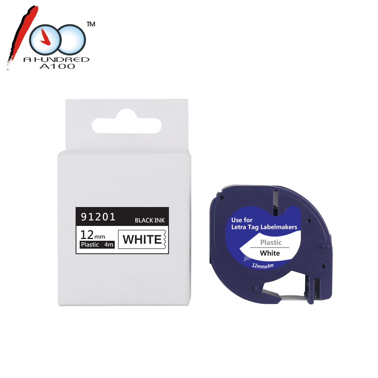 Совместимый Dymo Letra тег пластиковая лента 12267 91201 91202 91203 91204 91205 12 мм * 4 м