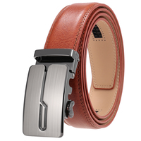 Ceinture en cuir véritable pour homme avec boucle automatique en alliage brossé, multicolore, pour affaires, vente en gros