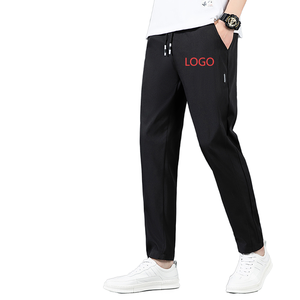 Pantalones deportivos finos de 9 puntos de talla grande para hombre, Pantalones rectos holgados informales de invierno, Material de seda helada para Plus Fat Flat - Product Image 1