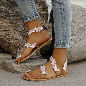 Iridescent Butterfly <b>Ankle</b> <b>Strap</b> <b>Flat</b> Sandals Women Open Toe Clip Toe Bohemian Summer Beach <b>Shoes</b> - Product Image 5