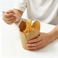 Boîte à emporter personnalisée en papier kraft biodégradable, résistante à la graisse, durable, laminée brillante, pour les collations