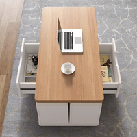 Meubles de salon modernes, table basse carrée multifonctionnelle extensible, table basse pliante en bois