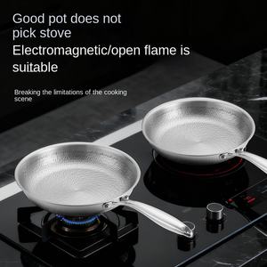 מחבת טיטניום תלת שכבתית חמה בדוגמת פטיש, מחבת טיטניום לבישול ביתי, מחבת טיטניום מרוקעת ללא הדבקה למטבח - Product Image 4