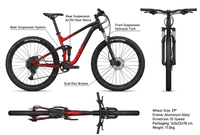 Vélo de montagne HULDA JUMPER Shuttle 29 pouces Voyager en alliage d'aluminium, suspension intégrale, 12 vitesses, freins à disque doubles