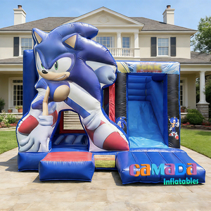 บ้านลมเด็กเล่นสำหรับงานวันเกิด พร้อมสไลเดอร์ โซนิค บ้านลมเป่าลมพร้อมสไลเดอร์ - Product Image 1