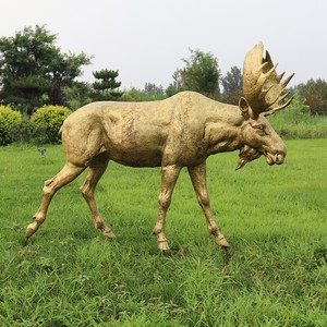 Lifesize Nhân Tạo Bronze <span class=keywords><strong>Moose</strong></span> Bức Tượng Bền Khổng Lồ Động Vật Điêu Khắc Cho Sân Vườn Patio Bãi Cỏ Phòng Khách Trang Trí - Product Image 5