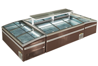 Congélateur commercial 450L à porte coulissante vitrée, dégivrage automatique, grande capacité, température unique, éclairage LED, économe en énergie