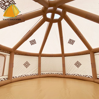 Tente de camping gonflable de style yourte en tissu Oxford, quatre saisons, épaissie, imperméable et chaude pour le camping, diamètre 3m/4m