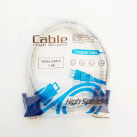 Kabel VGA pria KE pria, kabel komputer kecepatan Ultra tinggi biru & putih Full HD 1080P 3 + 4 15 Pin untuk PC Laptop TV dan proyektor