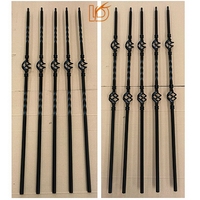 Balustre d'escalier en métal noir torsadé de style moderne LD Metal Designs, en fer forgé, pour rampe d'escalier intérieure en bois