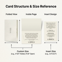 Tarjetas de Agradecimiento Plegables Personalizadas para Marcas de Ropa, con Inserciones de Mensaje, Código QR, Información de Cuidado e Impresión de Logotipo