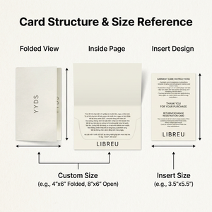 Biglietti di ringraziamento personalizzati piegati per il tuo brand di abbigliamento: inserti con messaggio, codice QR, informazioni sulle istruzioni di cura e <span class=keywords><strong>stampa</strong></span> del logo - Product Image 5