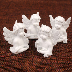 Handmade Resin Praying <strong>Cherub</strong> Baby Wing <strong>Statue</strong> Christmas Poly Angel - Product Image 1