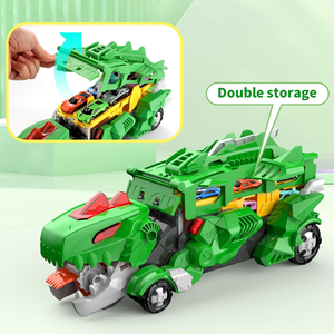 Camión Monstruo <span class=keywords><strong>de</strong></span> Dinosaurios para Niños, Transportador <span class=keywords><strong>de</strong></span> Autos, <span class=keywords><strong>Pista</strong></span> <span class=keywords><strong>de</strong></span> Carreras Plegable con 2 Autos <span class=keywords><strong>de</strong></span> Juguete <span class=keywords><strong>de</strong></span> Metal <span class=keywords><strong>de</strong></span> Aleación con Fricción - Product Image 5
