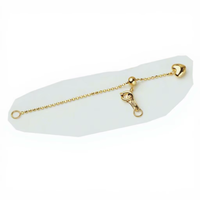 Chaîne de style perles en or 18 carats Au750, accessoires de joaillerie fine, perles, collier, bracelet, chaînes de cheville, chaîne d'extension de finition, fermoir