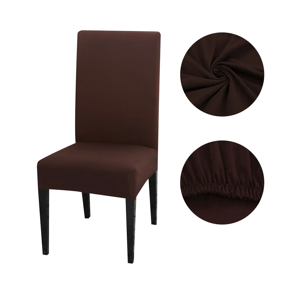Однотонный Эластичный чехол темно-кофейного цвета, чехлы для стульев, подушка для гостиной, столовой